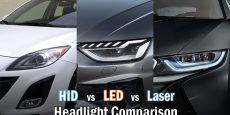 Faros delanteros HID vs LED vs láser (¿Cuáles son los mejores?)